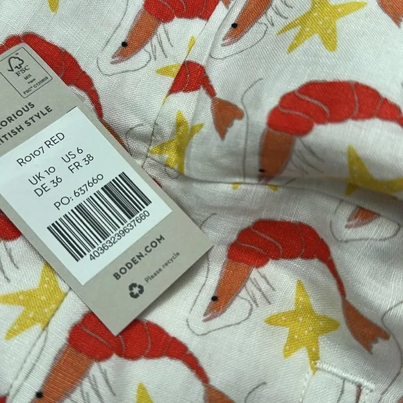 NWT Boden Georgina 100% linen shorts shrimpy firecracker summer 6 shrimp