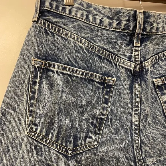 NWT Edwin Cai Denim Jean Shorts Acid Wash Frayed Hem Cut Off Saturn Size 26