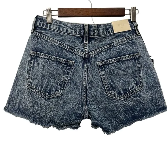 NWT Edwin Cai Denim Jean Shorts Acid Wash Frayed Hem Cut Off Saturn Size 26