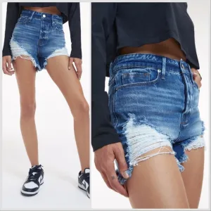 NWT Good American Bombshell Distressed Shorts sz 12 31