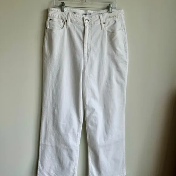 NWT J. Crew White Womans Tall Curvy slim wide-leg jean SZ 32 / 14 T
