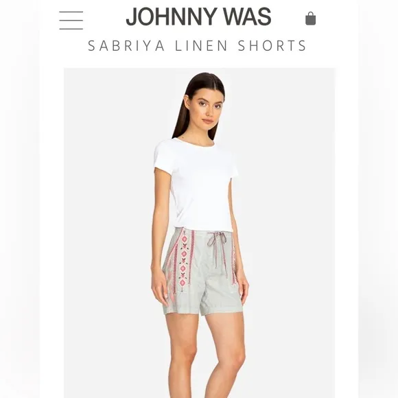 NWT JOHNNY WAS Sabriya Linen Shorts