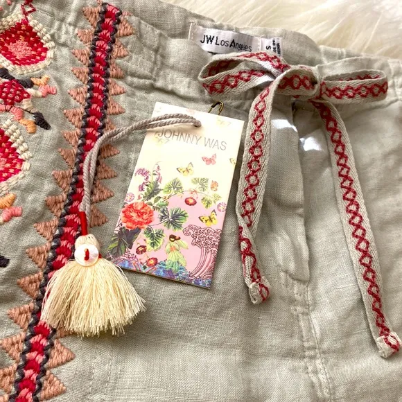 NWT JOHNNY WAS Sabriya Linen Shorts