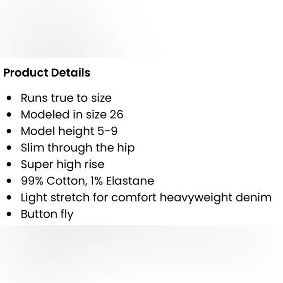 NWT Levi’s Premium Denim Ribcage Shorts