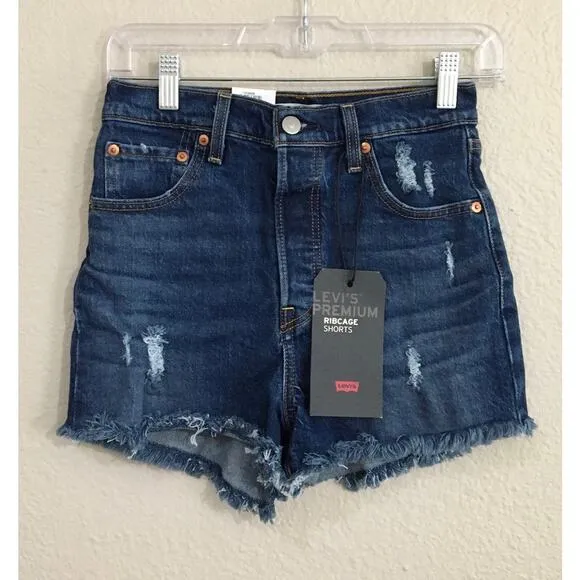 NWT Levi's Super High Rise Ribcage Denim Shorts Size 26
