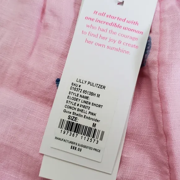 NWT Lilly Pulitzer Elodey Linen Short
