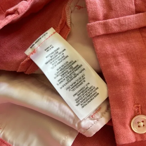 NWT POLO RALPH LAUREN Coral Pink 100% LINEN BERMUDA Shorts