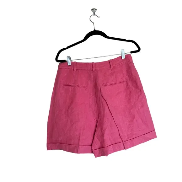 NWT POLO RALPH LAUREN Coral Pink 100% LINEN BERMUDA Shorts