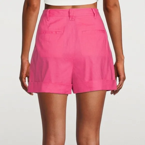 NWT Rag &amp; Bone Magenta Pink Ivy Linen Blend High Rise Shorts Size 4