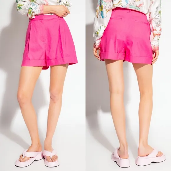 NWT Rag &amp; Bone Magenta Pink Ivy Linen Blend High Rise Shorts Size 4