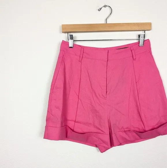 NWT Rag &amp; Bone Magenta Pink Ivy Linen Blend High Rise Shorts Size 4