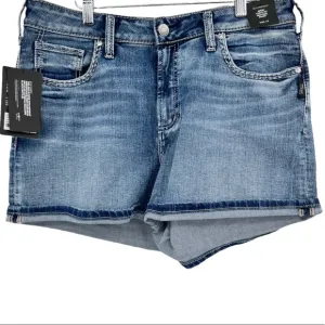 NWT Silver Jeans Co Avery Curvy Fit High Rise Indigo Blue Shorts Women's size 32