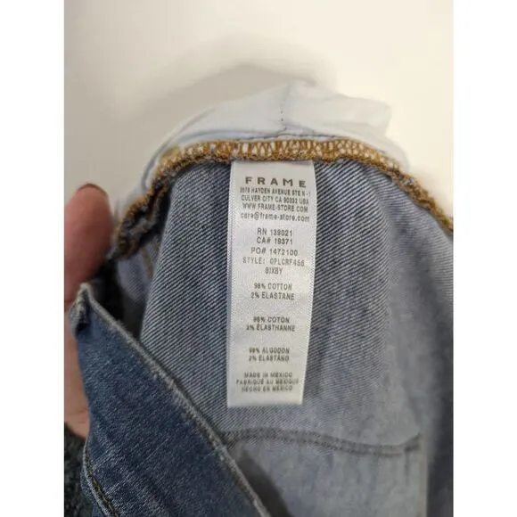 NWT FRAME Denim Le Cutoff Shorts in Bixby