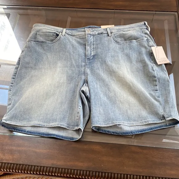 NYDJPlus Size Ella Side Slit Denim Jean Shorts