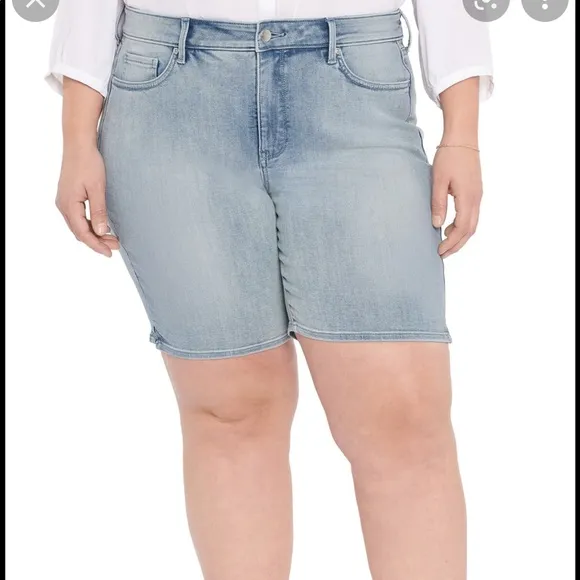 NYDJPlus Size Ella Side Slit Denim Jean Shorts