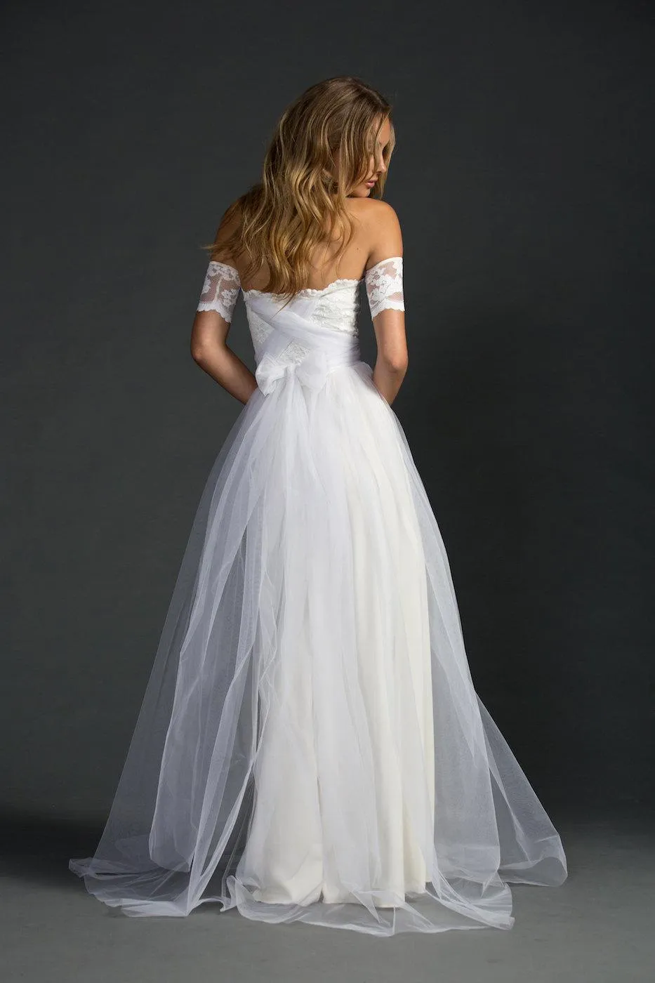 Off-The-Shoulder A-Line Tulle Dress With Lace Bodice-ET_711575