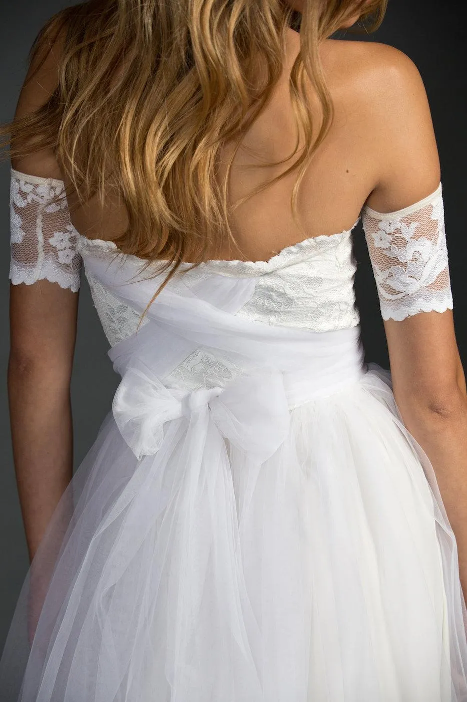 Off-The-Shoulder A-Line Tulle Dress With Lace Bodice-ET_711575