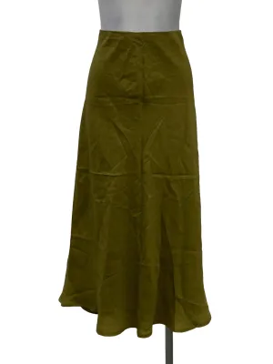 Olive Green Silk Skirt