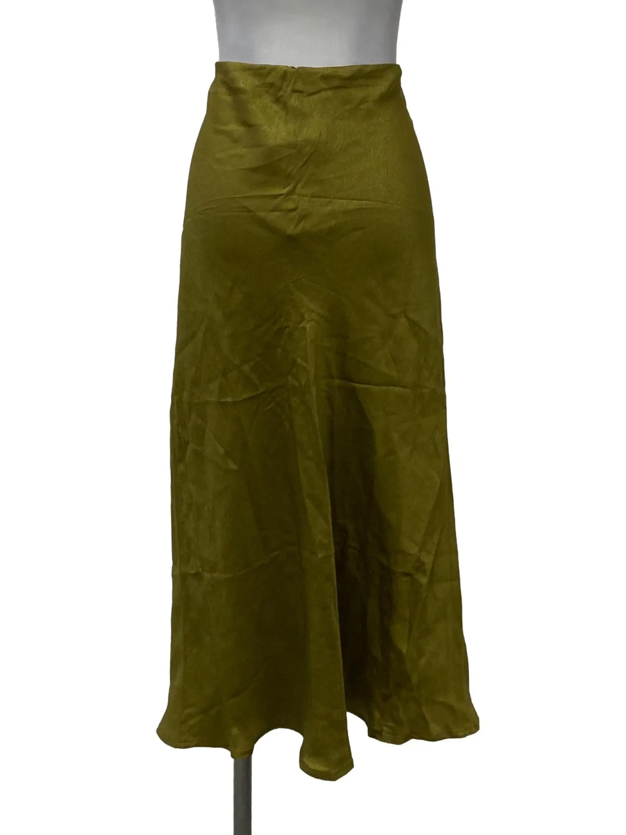 Olive Green Silk Skirt