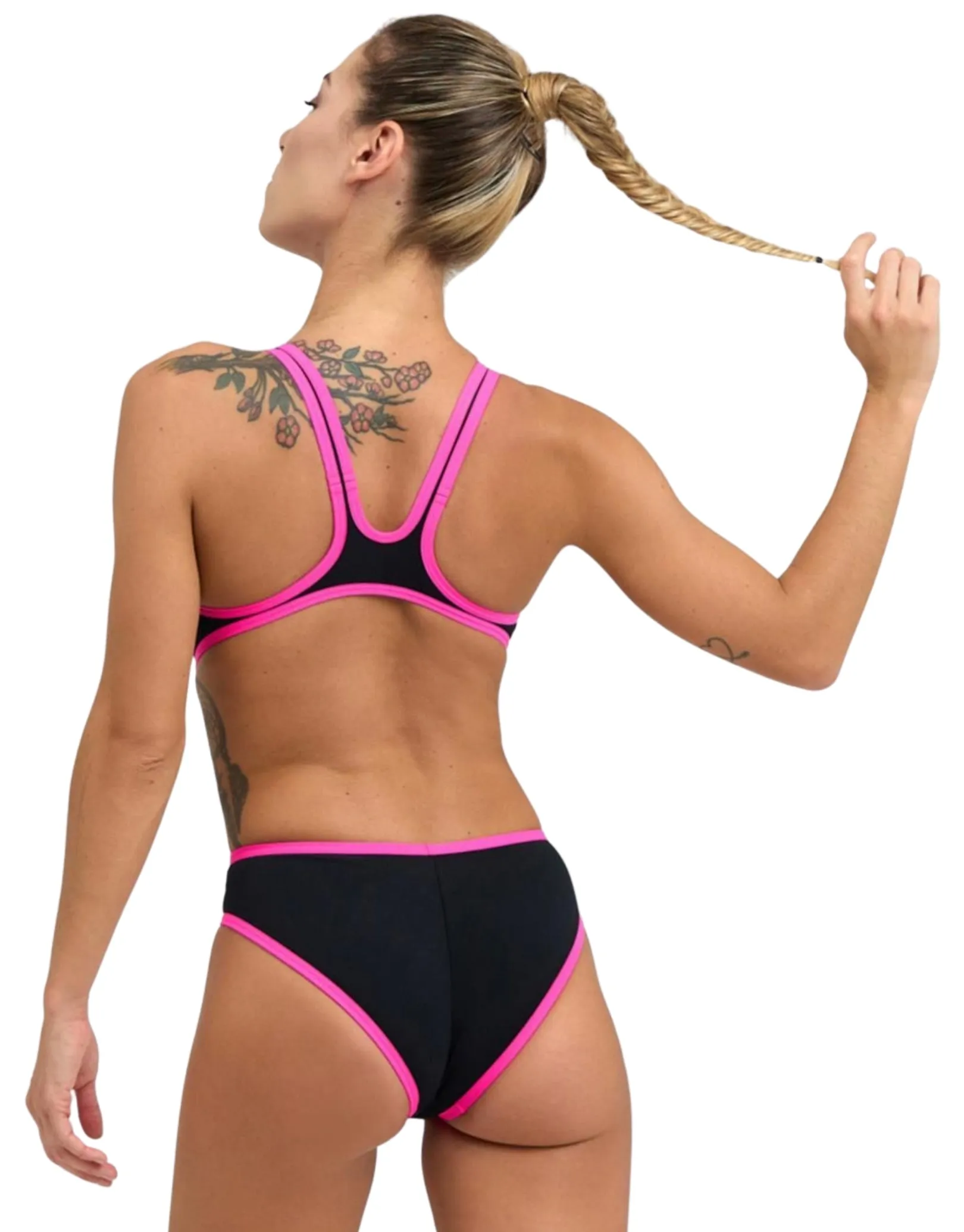 One Big Logo Swimsuit - Black/Fluo Pink