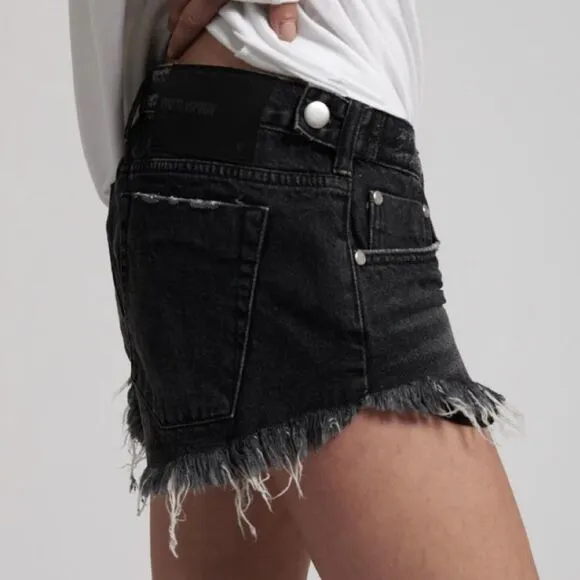 One Teaspoon Black Sea NO 2s Duke Low Rise Denim Shorts