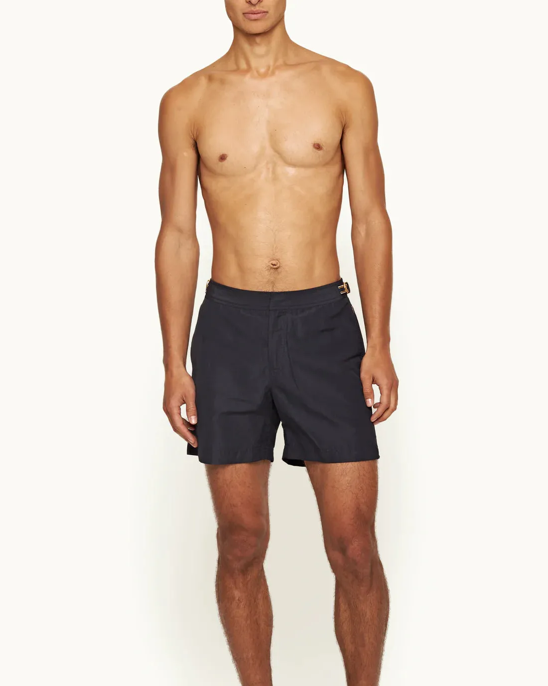 Orlebar Brown Bulldog Linen Swim Shorts - Night Iris/Stripe