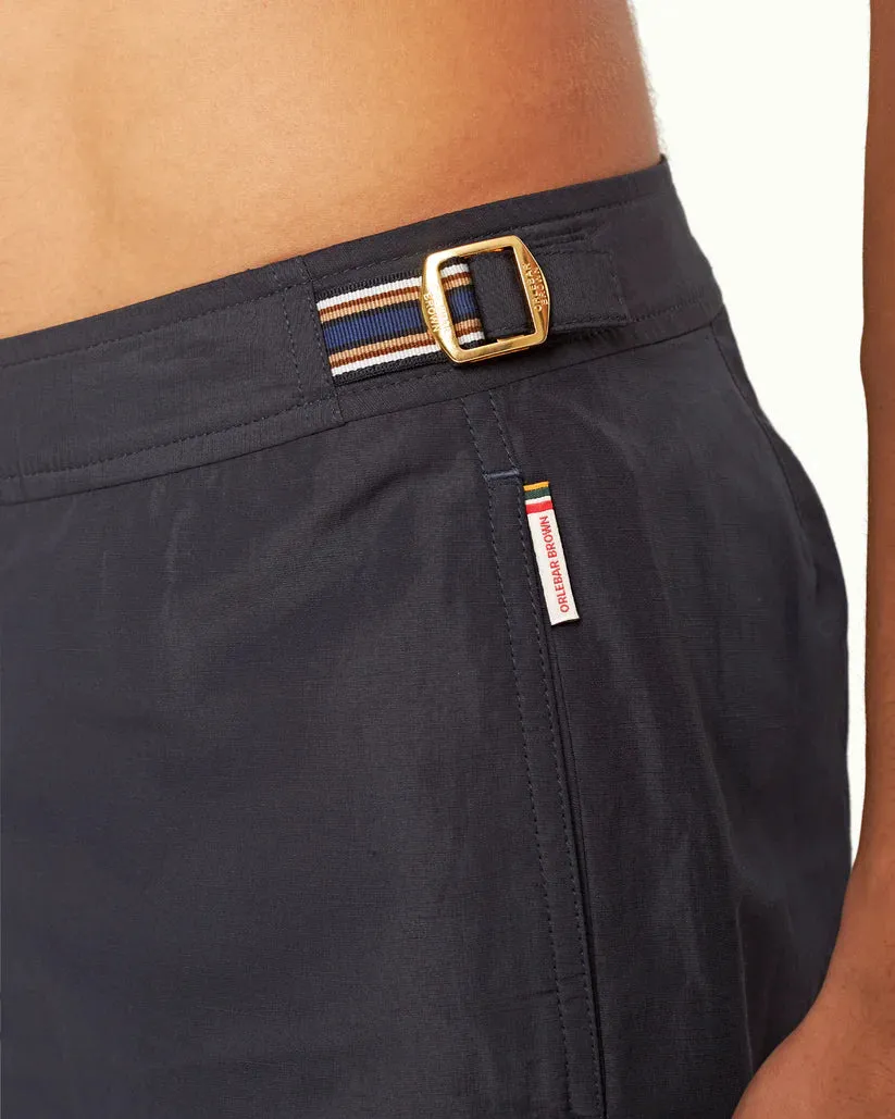 Orlebar Brown Bulldog Linen Swim Shorts - Night Iris/Stripe