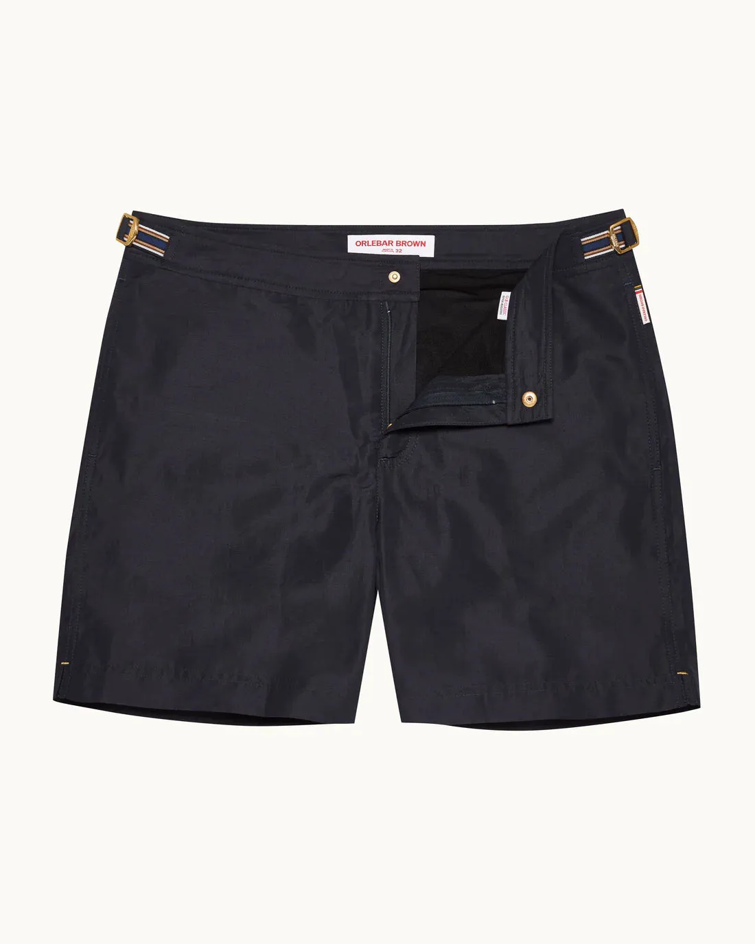 Orlebar Brown Bulldog Linen Swim Shorts - Night Iris/Stripe