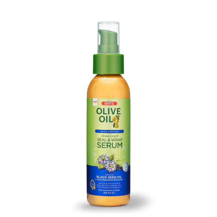 ORS Olive Oil Relax & Restore Retain Length Seal & Wrap Serum infused with Black Seed Oil 4oz
