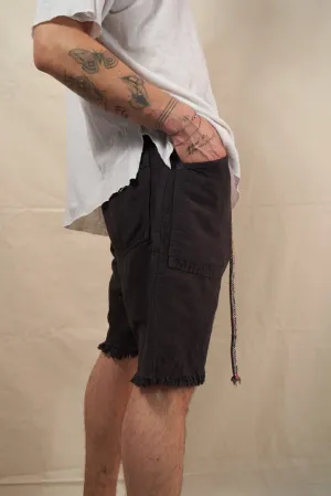 P59 Linen Cotton Shorts in Vintage Black