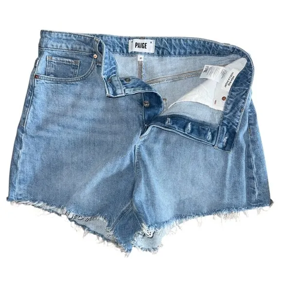 Paige High Rise Noella Cut-Off Denim Shorts Size 31