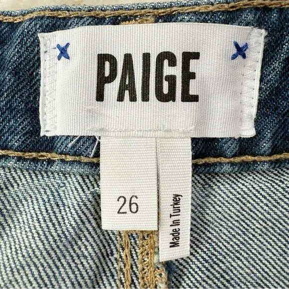 Paige Women Sarah High Rise Distressed Denim Short 26 Western Coastal Cowboy