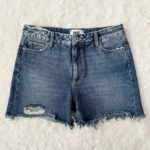 Paige Women Sarah High Rise Distressed Denim Short 26 Western Coastal Cowboy