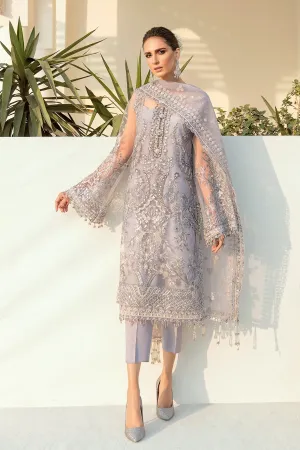 Pakistani Embroidered Heather Purple Kameez Capri Party Wear