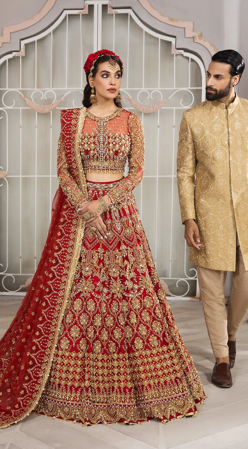 Pakistani Wedding Red Lehenga Choli for Pakistani Bridal Wear