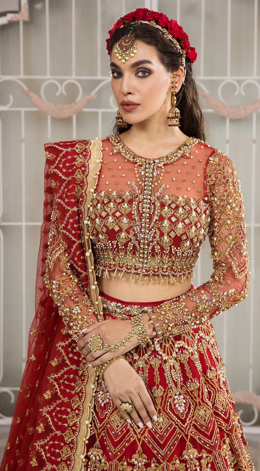 Pakistani Wedding Red Lehenga Choli for Pakistani Bridal Wear