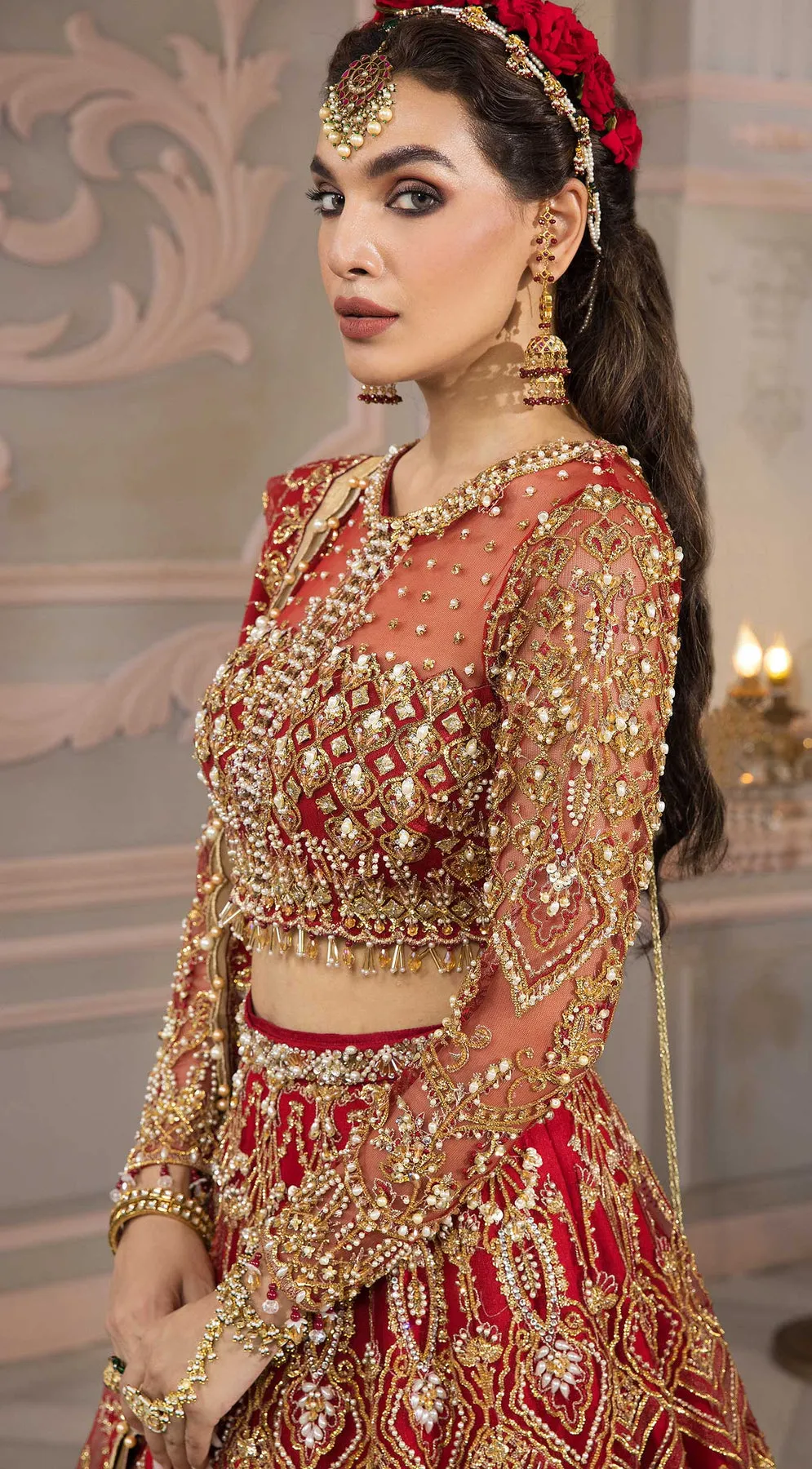 Pakistani Wedding Red Lehenga Choli for Pakistani Bridal Wear