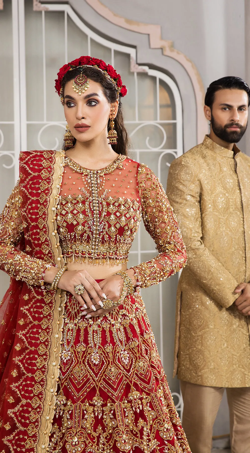 Pakistani Wedding Red Lehenga Choli for Pakistani Bridal Wear