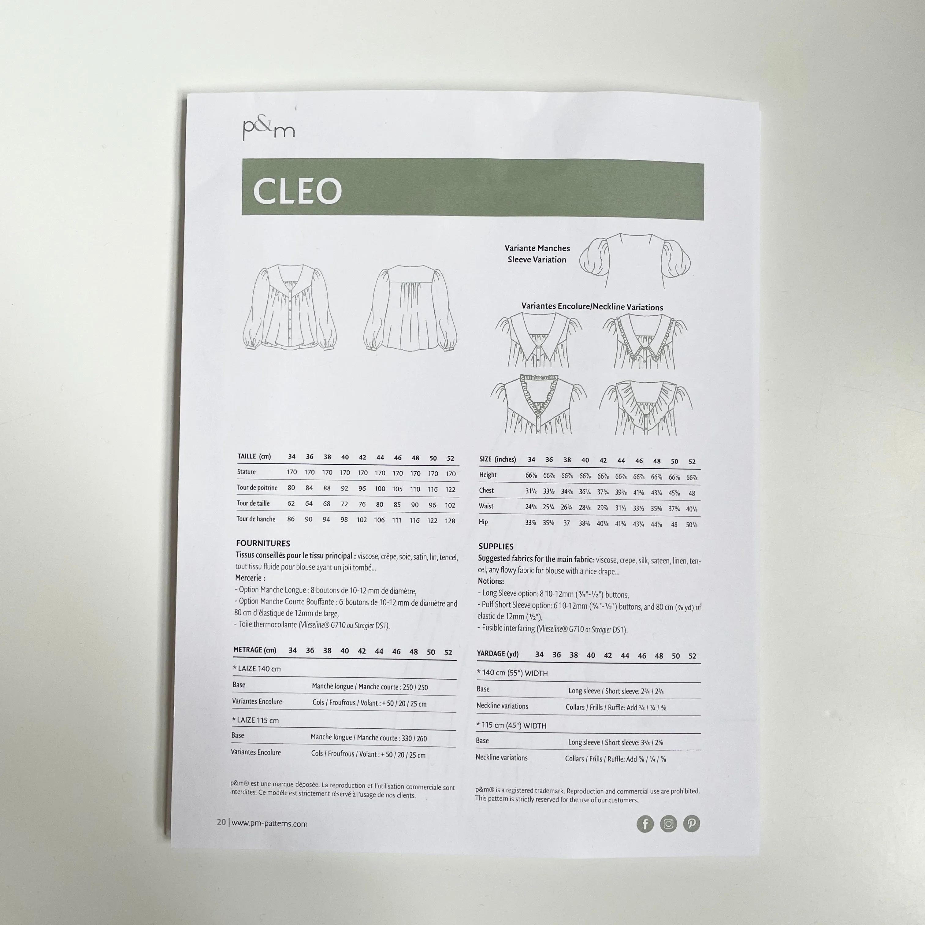 P&M Patterns : Cleo Blouse