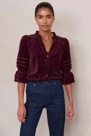 Parker Velour Blouse  - Plum
