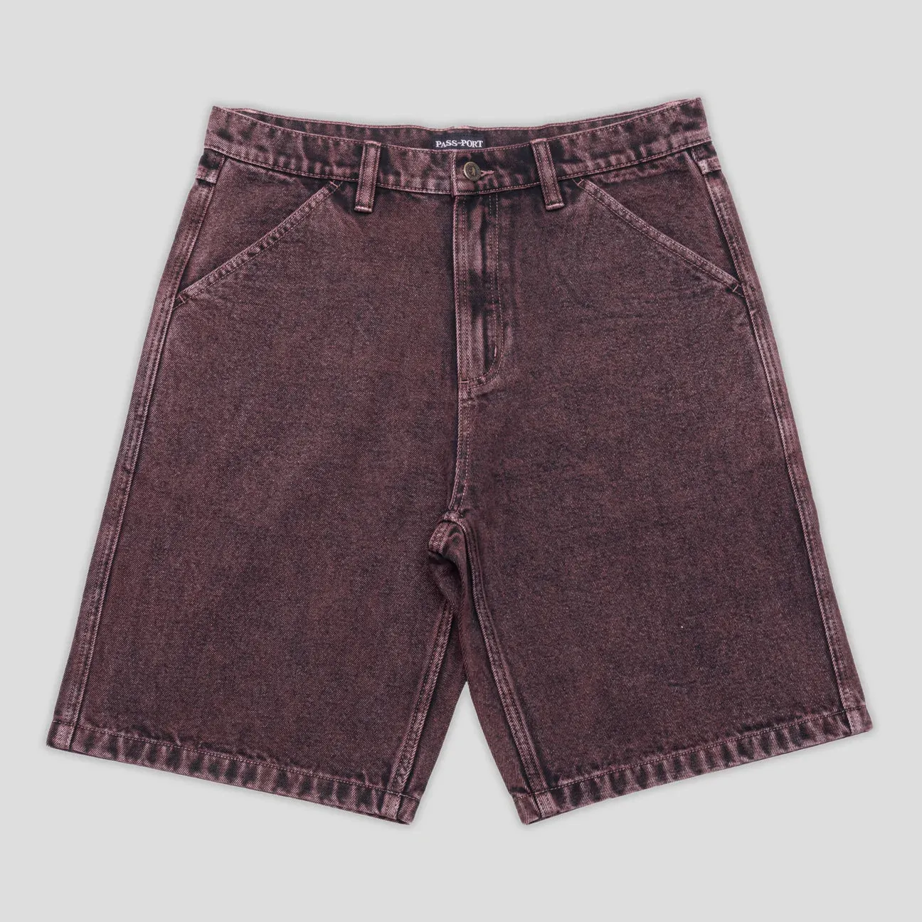 Pass~Port Workers Club Denim Shorts - Over Dye Wine