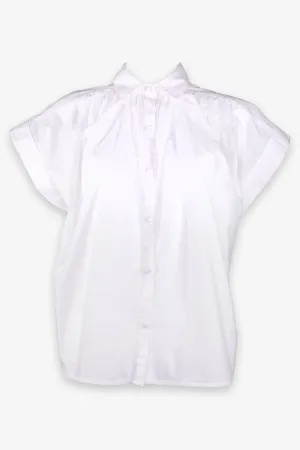 Penny Short Sleeve Blouse in Star White