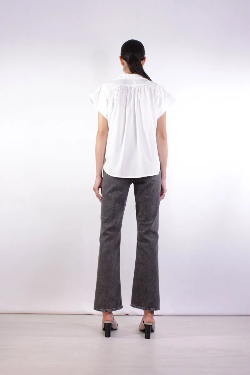 Penny Short Sleeve Blouse in Star White