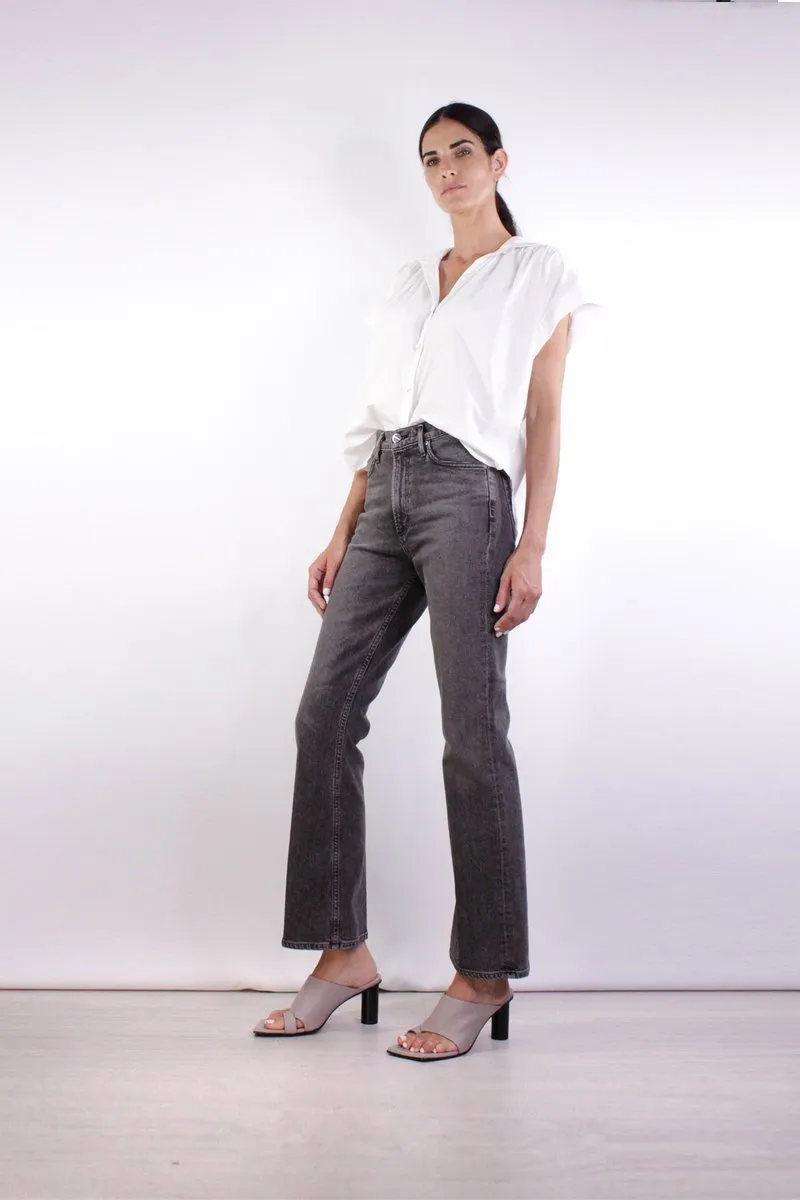 Penny Short Sleeve Blouse in Star White