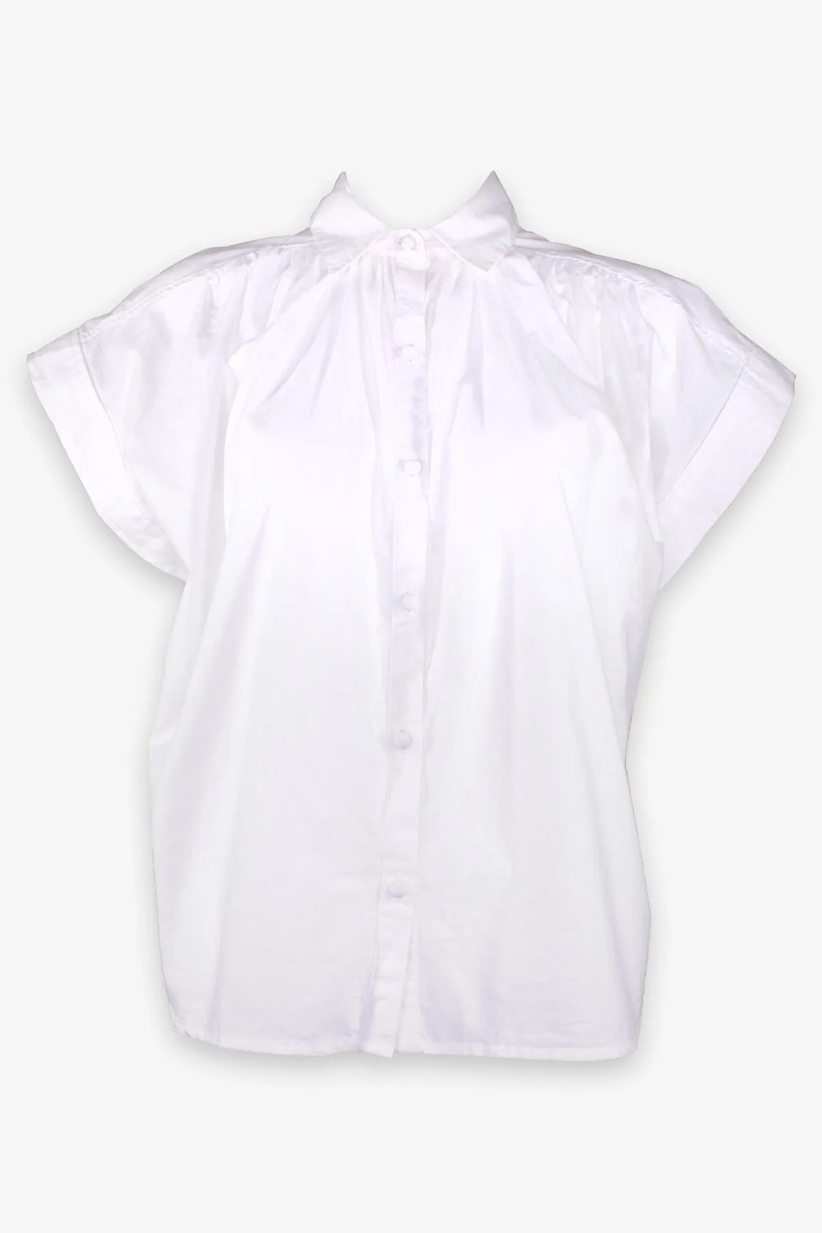 Penny Short Sleeve Blouse in Star White