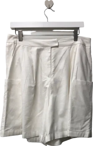 pepper mayo White Tiona Linen Shorts UK 12