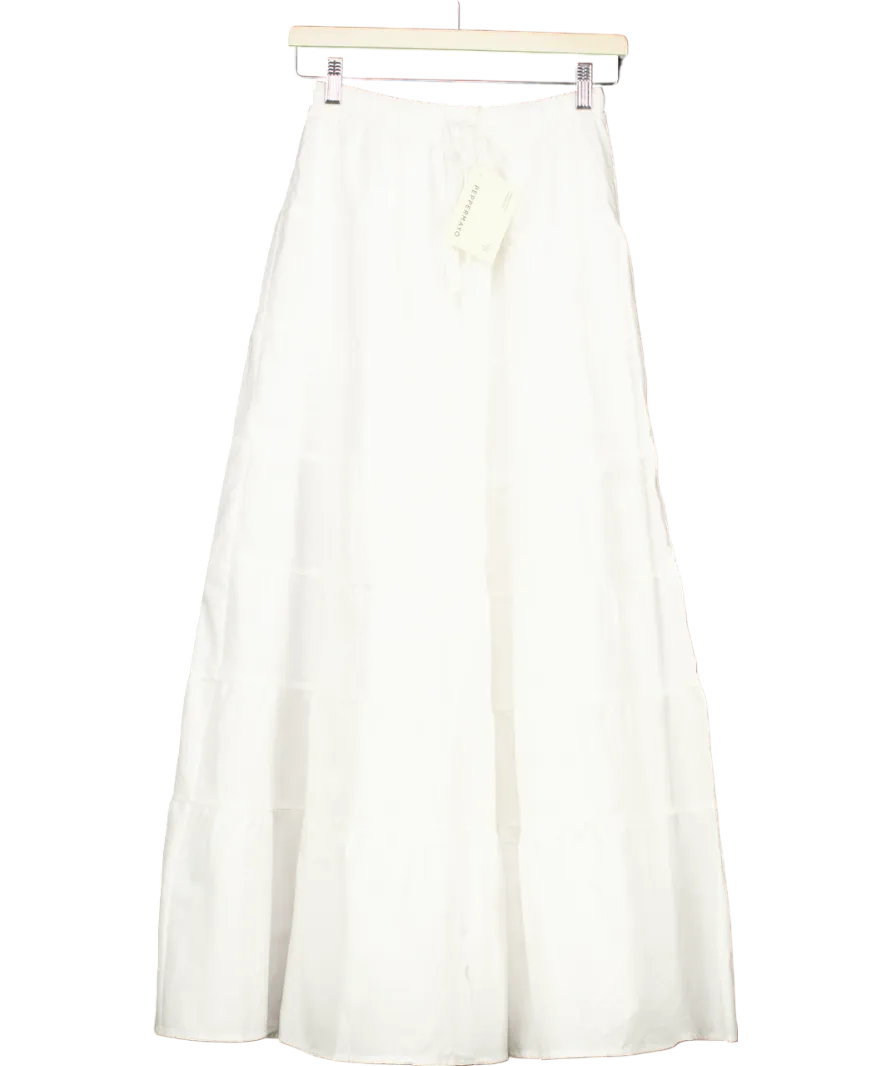 Peppermayo White Mariella Linen Maxi Skirt UK 6