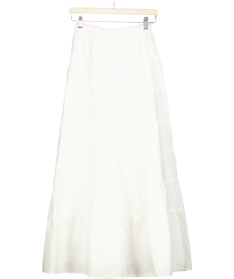 Peppermayo White Mariella Linen Maxi Skirt UK 6