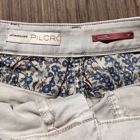 Pilcro Ultra High-Rise Utility Denim Shorts | Size:27 | Color: Stone