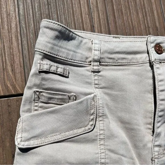 Pilcro Ultra High-Rise Utility Denim Shorts | Size:27 | Color: Stone